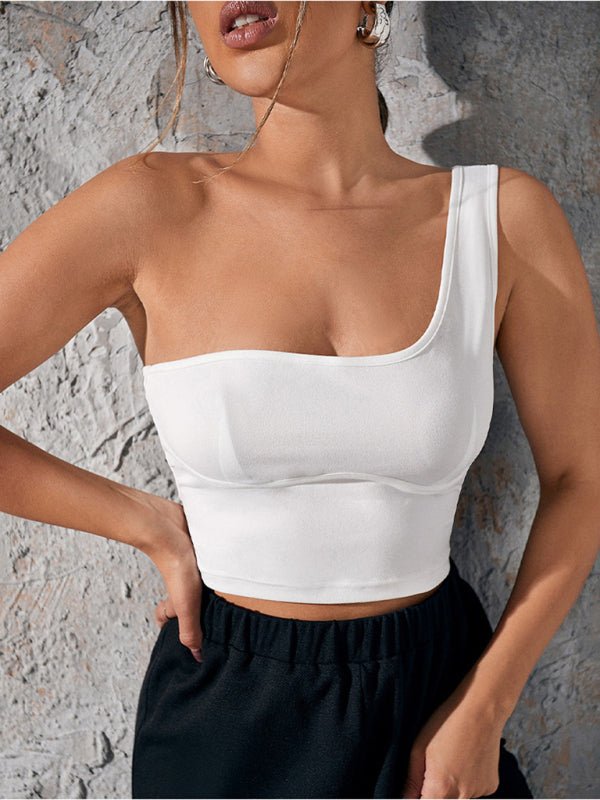 Women's shoulder strap navel sexy backless vest FSZW06585 - TapLike