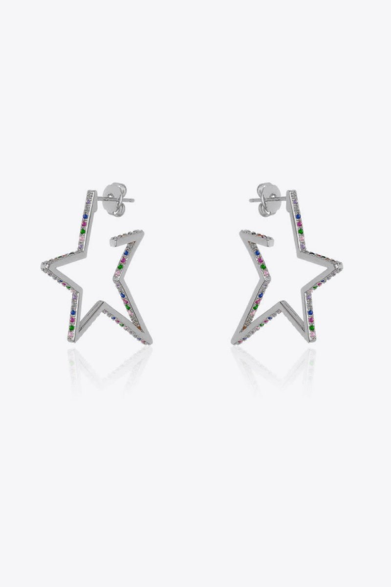 Zircon Star 925 Sterling Silver Earrings - Taplike